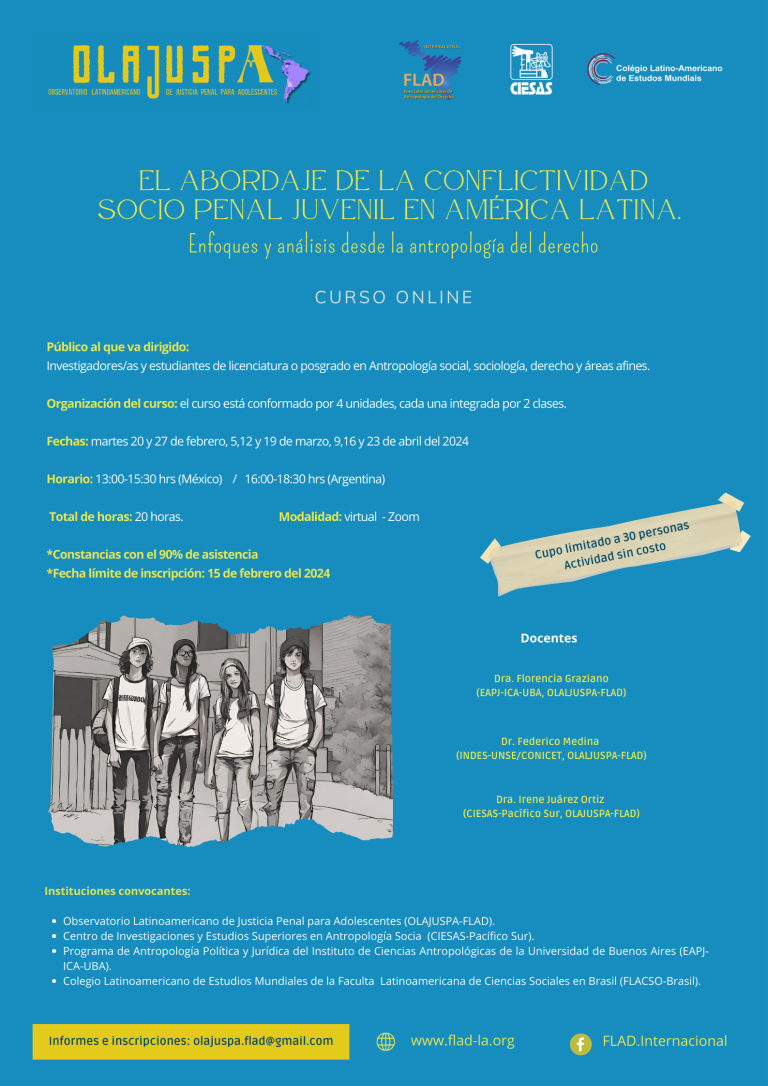 Curso «Abordaje en la conflictividad sociopenal juvenil en AL»